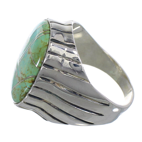 Turquoise Silver Southwest Jewelry Ring Size 9-1/4 AX55485
